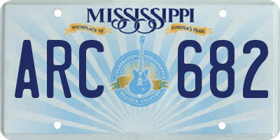 MS license plate ARC682