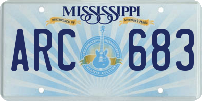 MS license plate ARC683