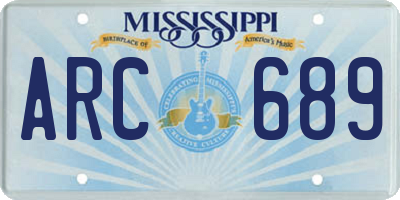 MS license plate ARC689