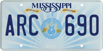 MS license plate ARC690