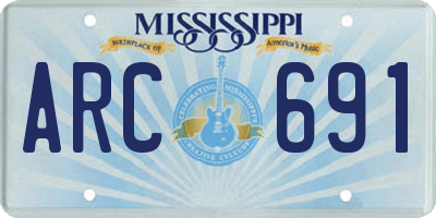MS license plate ARC691