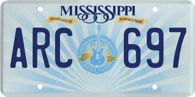 MS license plate ARC697