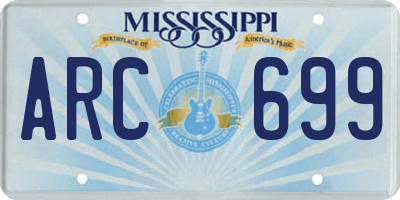 MS license plate ARC699