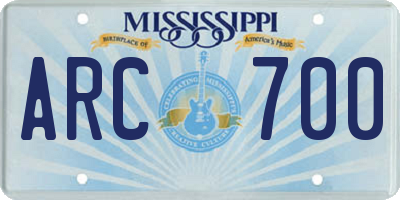 MS license plate ARC700