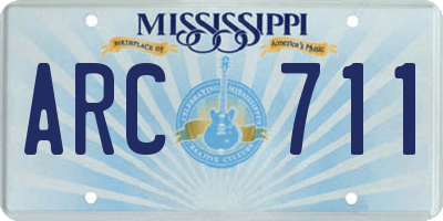 MS license plate ARC711