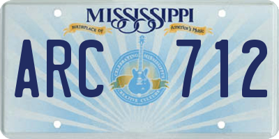 MS license plate ARC712