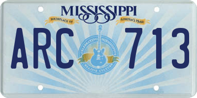 MS license plate ARC713