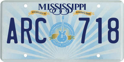 MS license plate ARC718