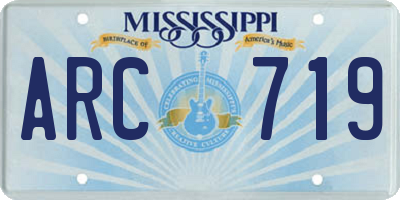 MS license plate ARC719