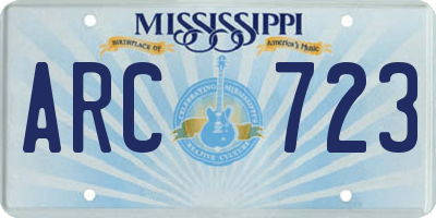 MS license plate ARC723