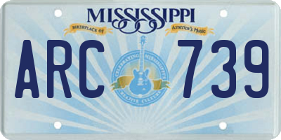 MS license plate ARC739