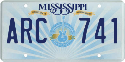 MS license plate ARC741