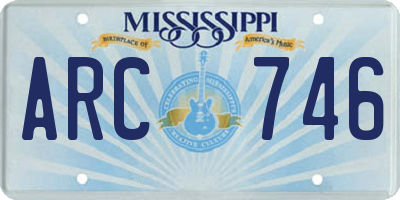 MS license plate ARC746