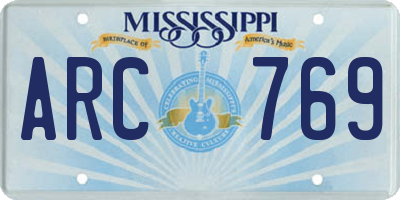 MS license plate ARC769