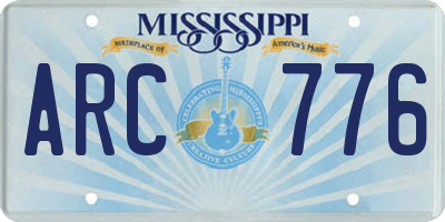 MS license plate ARC776