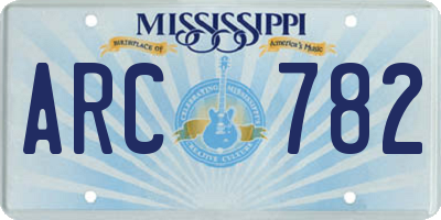 MS license plate ARC782