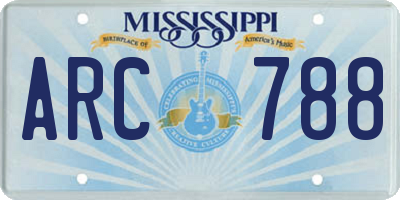MS license plate ARC788