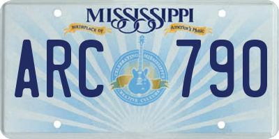 MS license plate ARC790