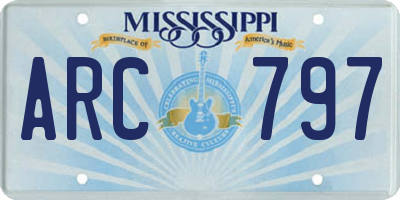 MS license plate ARC797