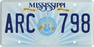 MS license plate ARC798