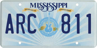 MS license plate ARC811