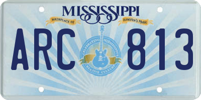 MS license plate ARC813