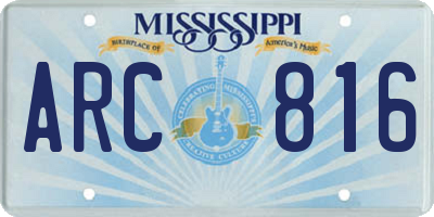 MS license plate ARC816
