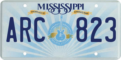 MS license plate ARC823
