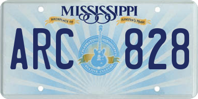 MS license plate ARC828