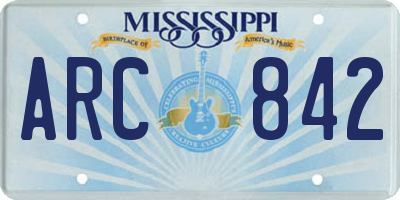 MS license plate ARC842