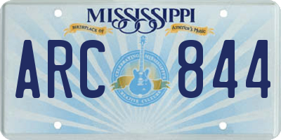 MS license plate ARC844
