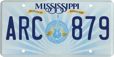MS license plate ARC879
