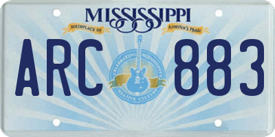 MS license plate ARC883