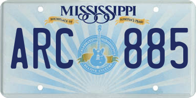 MS license plate ARC885