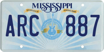 MS license plate ARC887