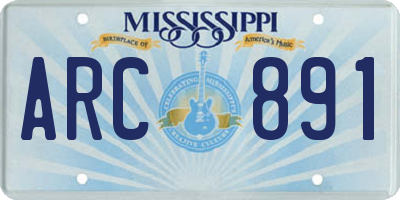 MS license plate ARC891
