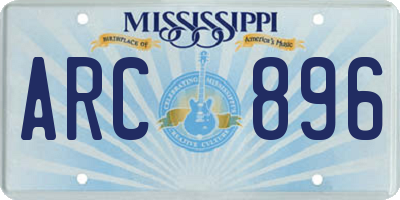 MS license plate ARC896