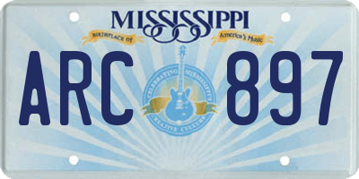 MS license plate ARC897