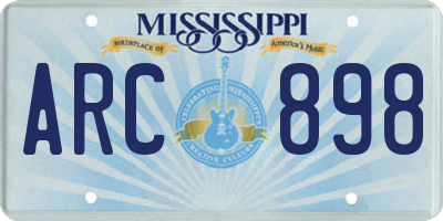MS license plate ARC898