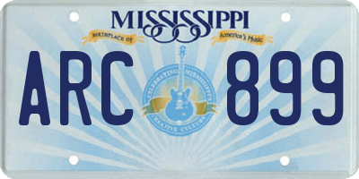 MS license plate ARC899
