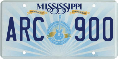 MS license plate ARC900