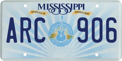 MS license plate ARC906