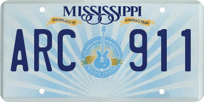 MS license plate ARC911