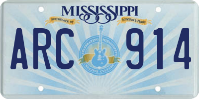 MS license plate ARC914