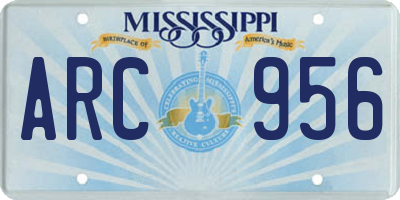 MS license plate ARC956