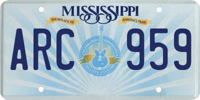 MS license plate ARC959