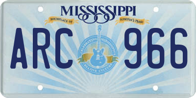 MS license plate ARC966