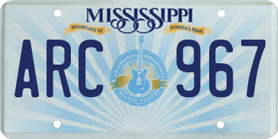 MS license plate ARC967