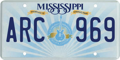 MS license plate ARC969