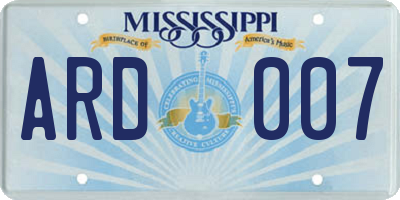 MS license plate ARD007
